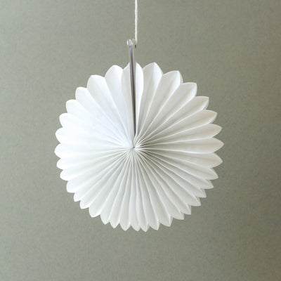 White Paper Fan Hanging Decoration - Small