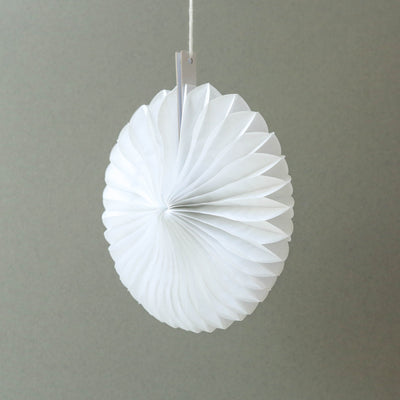 White Paper Fan Hanging Decoration - Small