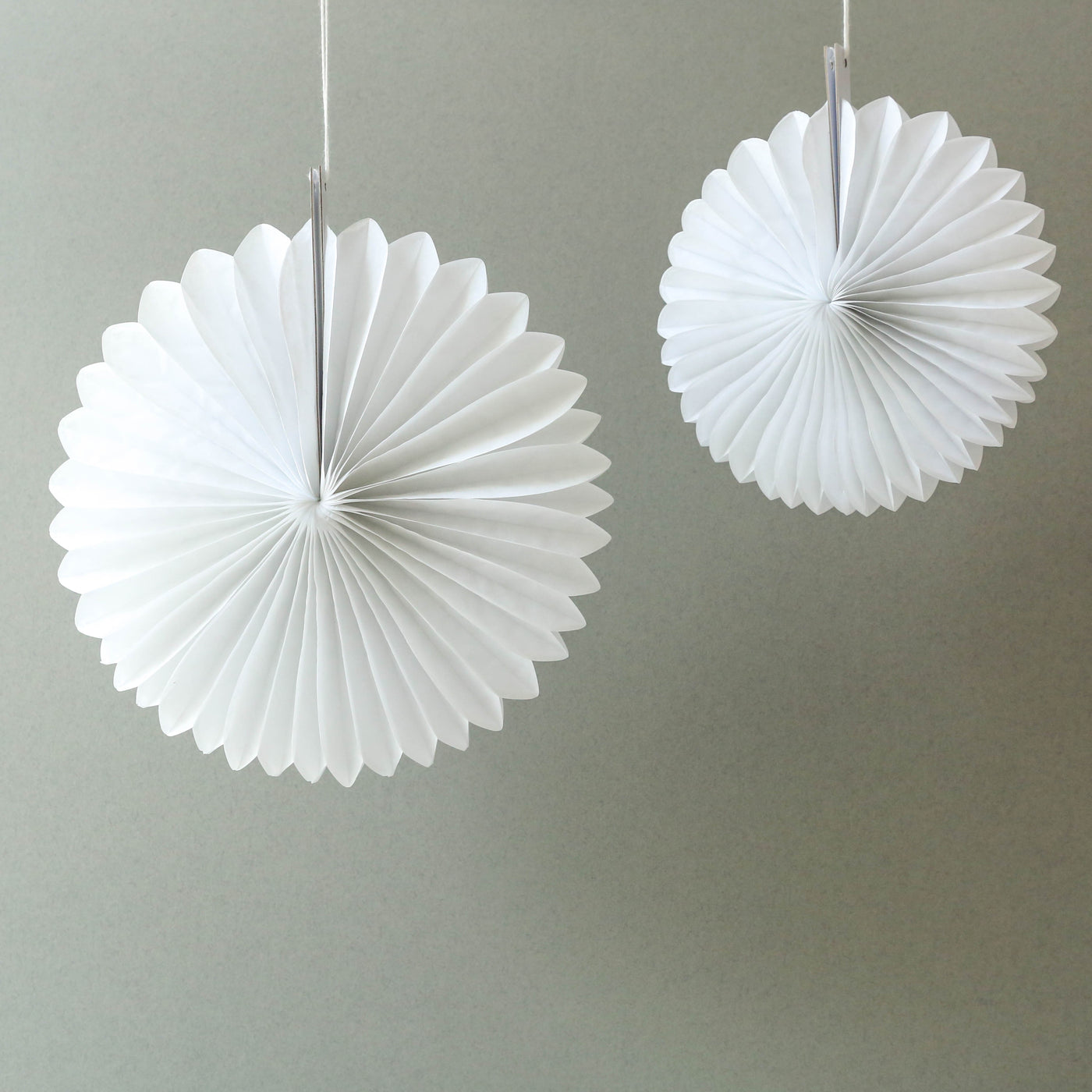 White Paper Fan Hanging Decoration - Small