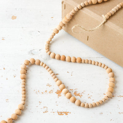 Natural Wooden Bead Christmas Garland