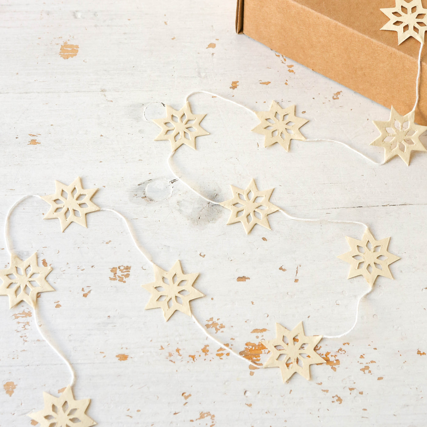 'Stella' Paper Star Garland - White