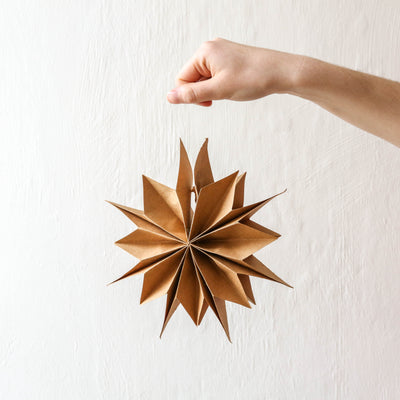 20cm 'Capella' Paper Star - Natural