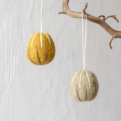 Simple Embroidered Felt Egg Decoration