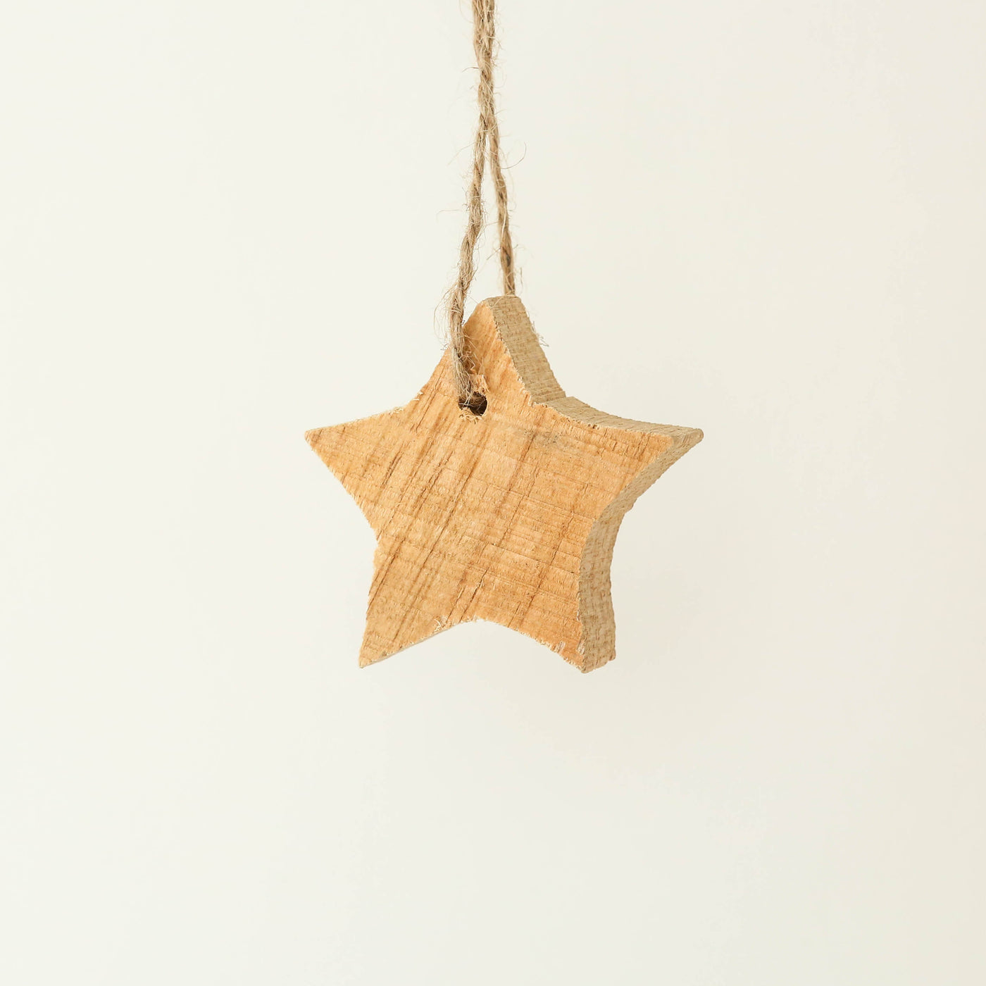 Rustic Wooden Star Hanging Decoration with Jute String