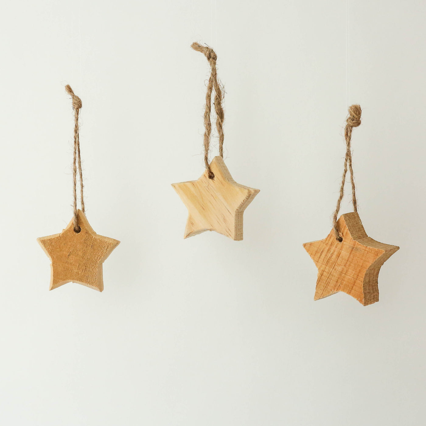 Rustic Wooden Star Hanging Decoration with Jute String