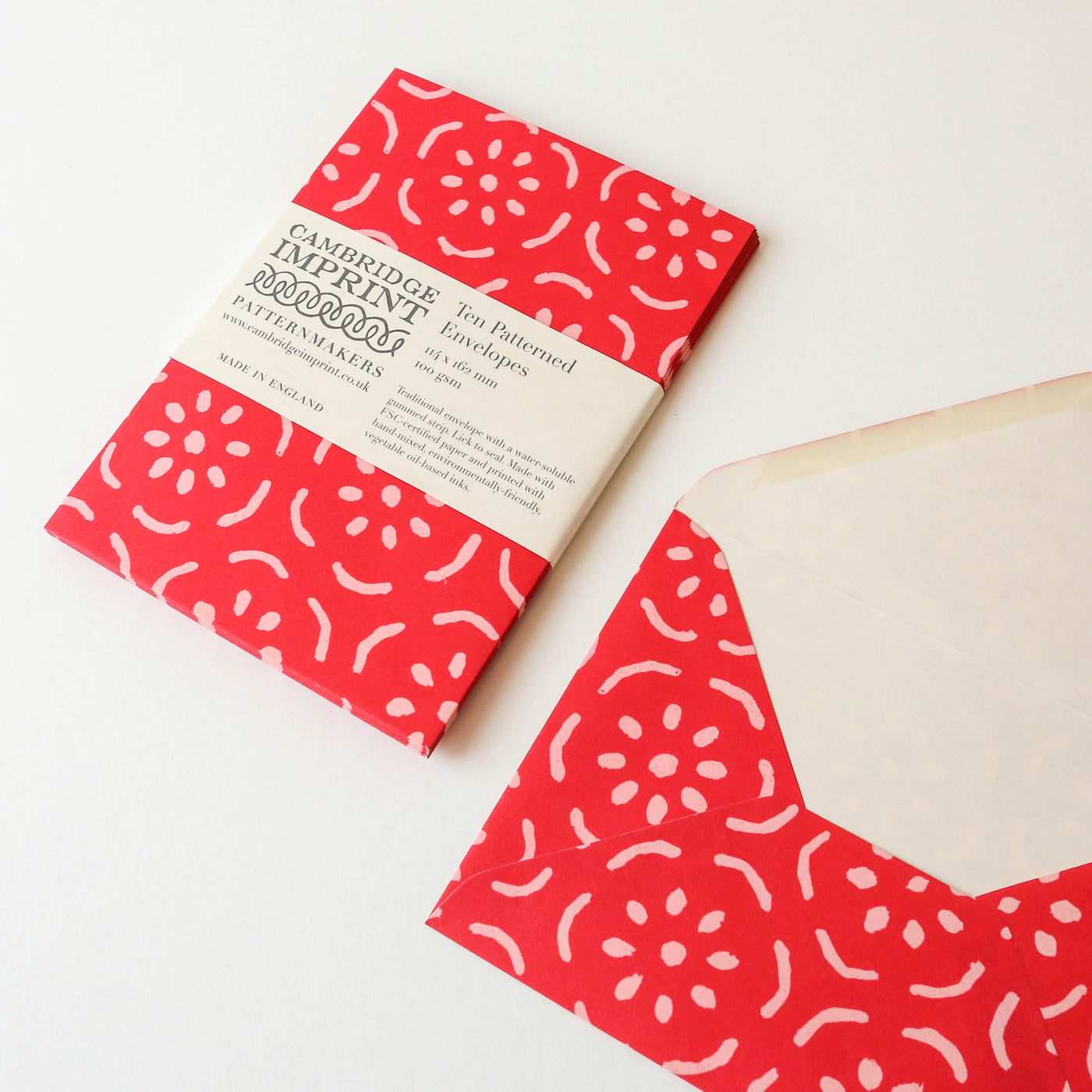 10 Cambridge Imprint Patterned Envelopes