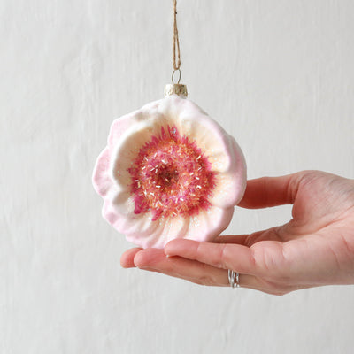 Peony Flowerhead Glass Tree Decoration