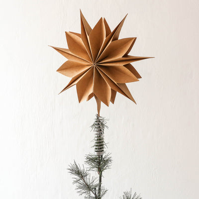 'Capella' Paper Star Tree Topper - 25cm Natural