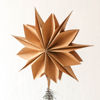 'Capella' Paper Star Tree Topper - 25cm Natural