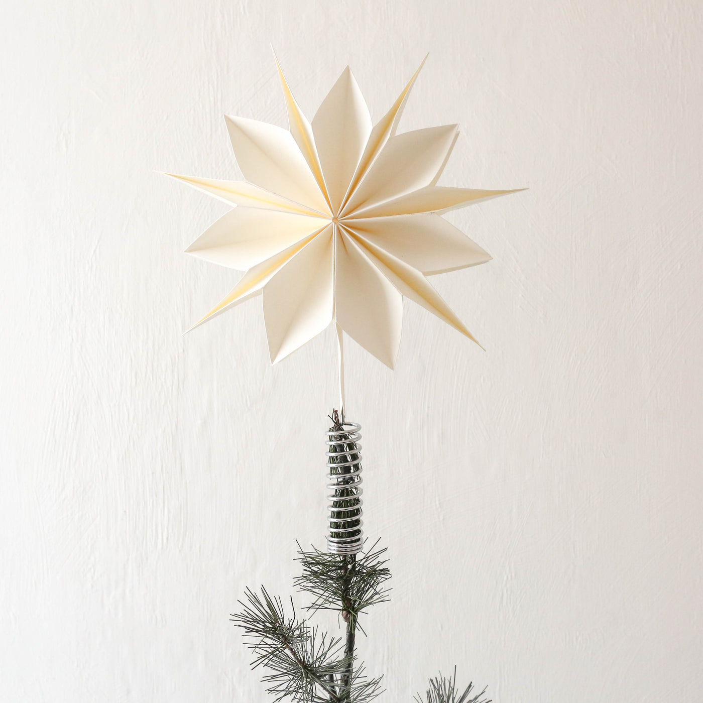 'Capella' Paper Star Tree Topper - 25cm White