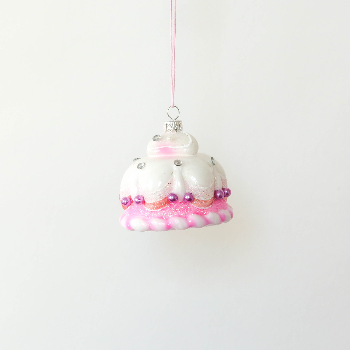 Bright Pink Pastry Glass Tree Decoration