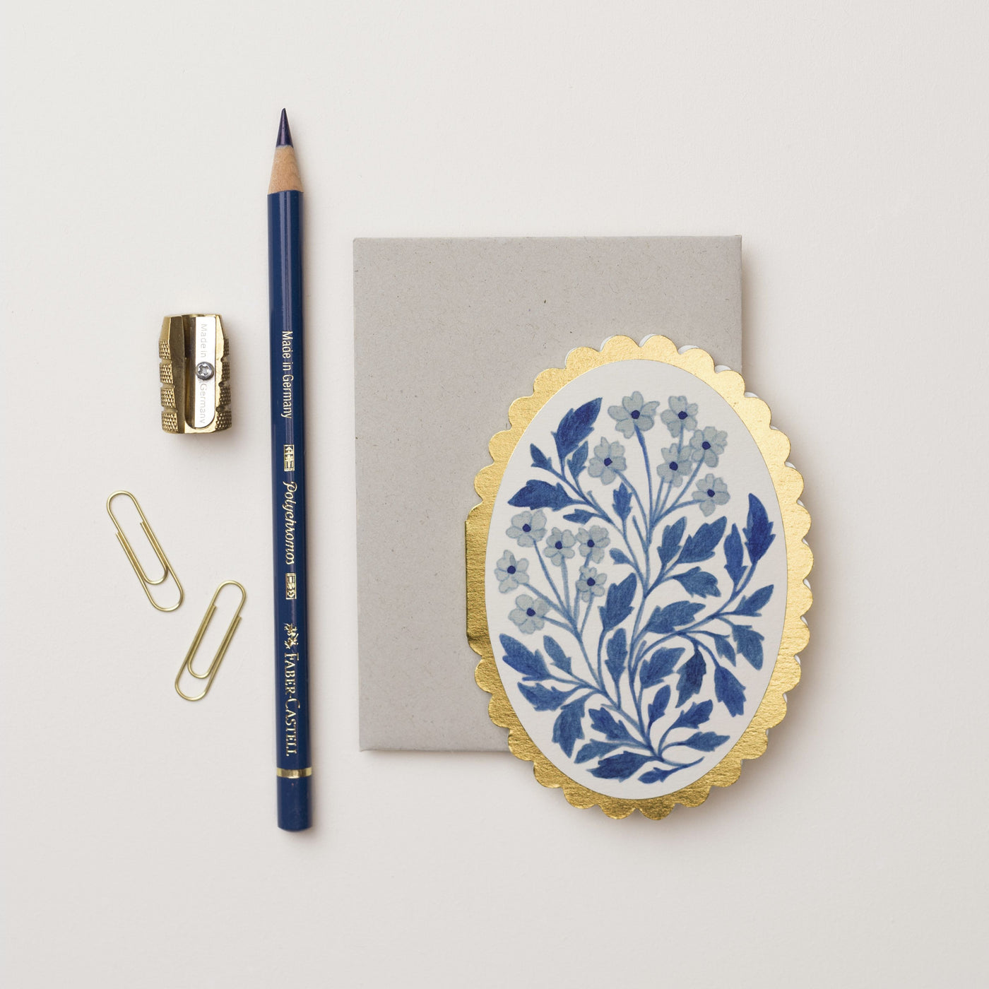 Blue Floral Mini Card