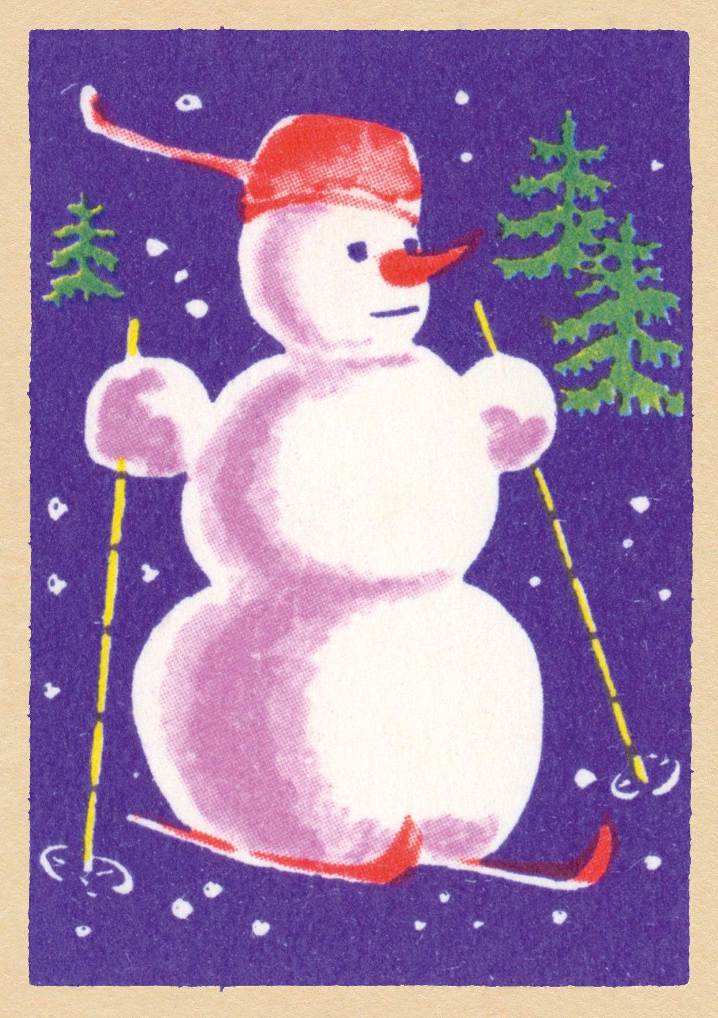 'Christmas Fun' Vintage Matchbox Card Pack of 5