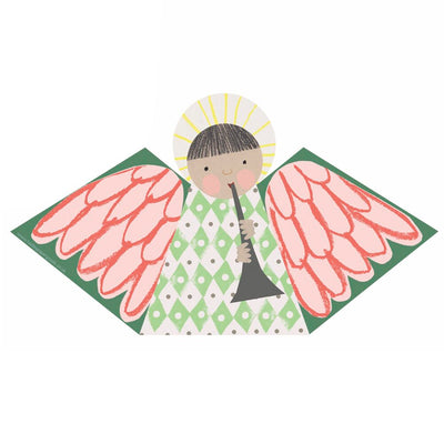 Green Angel Fold Out Christmas Card