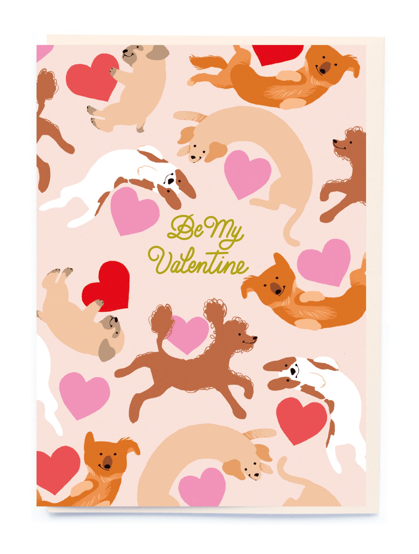 Dogs And Hearts Greetings Card